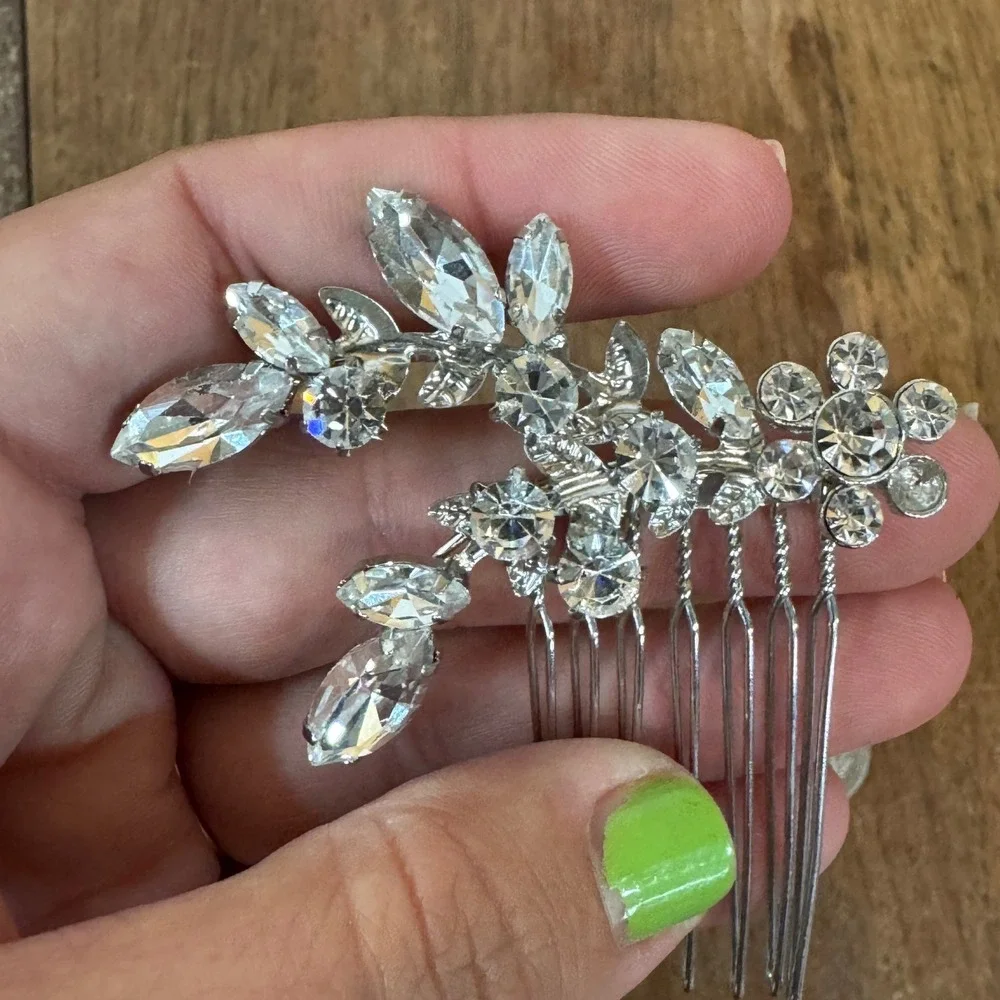 Clear Rhinestone Floral Formal‎ Hair Pin Prom Wedding Homecoming